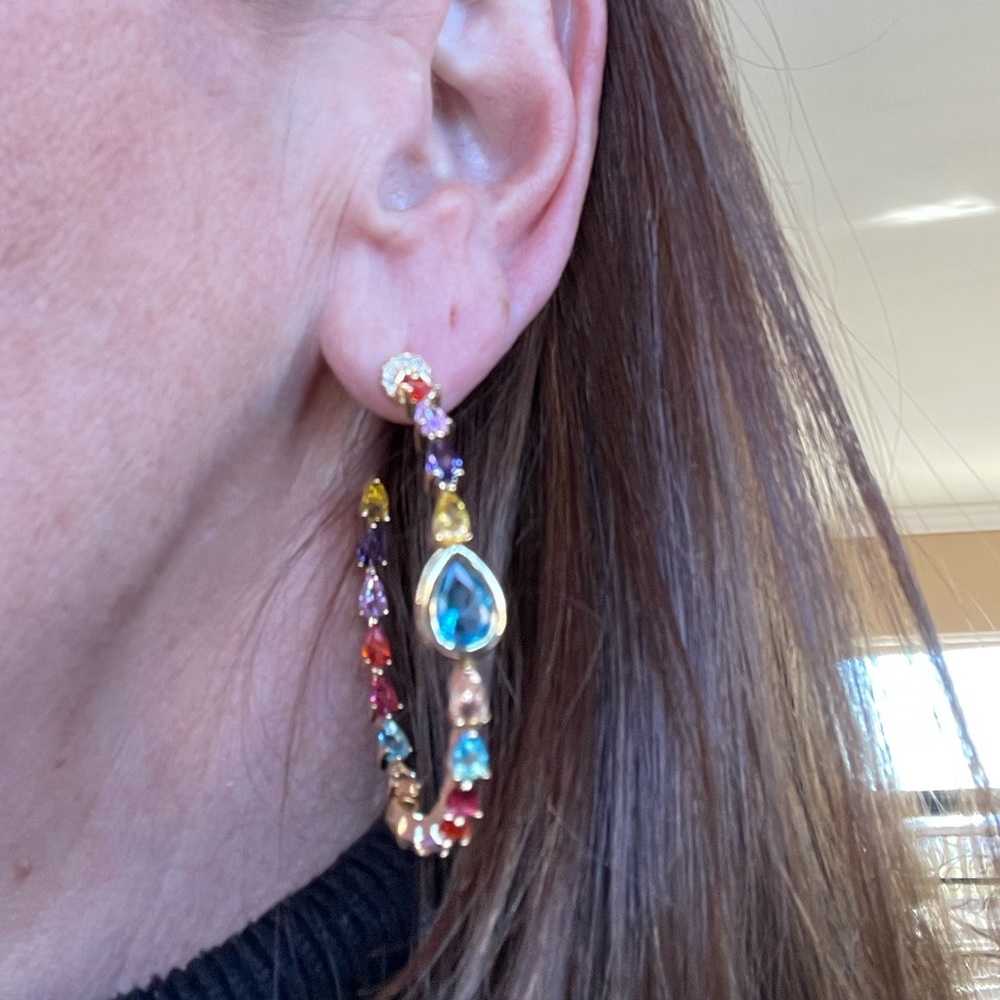 Swarovski Crystals The Marguryte Colorful Hoop Earrings - Picture 8 of 8